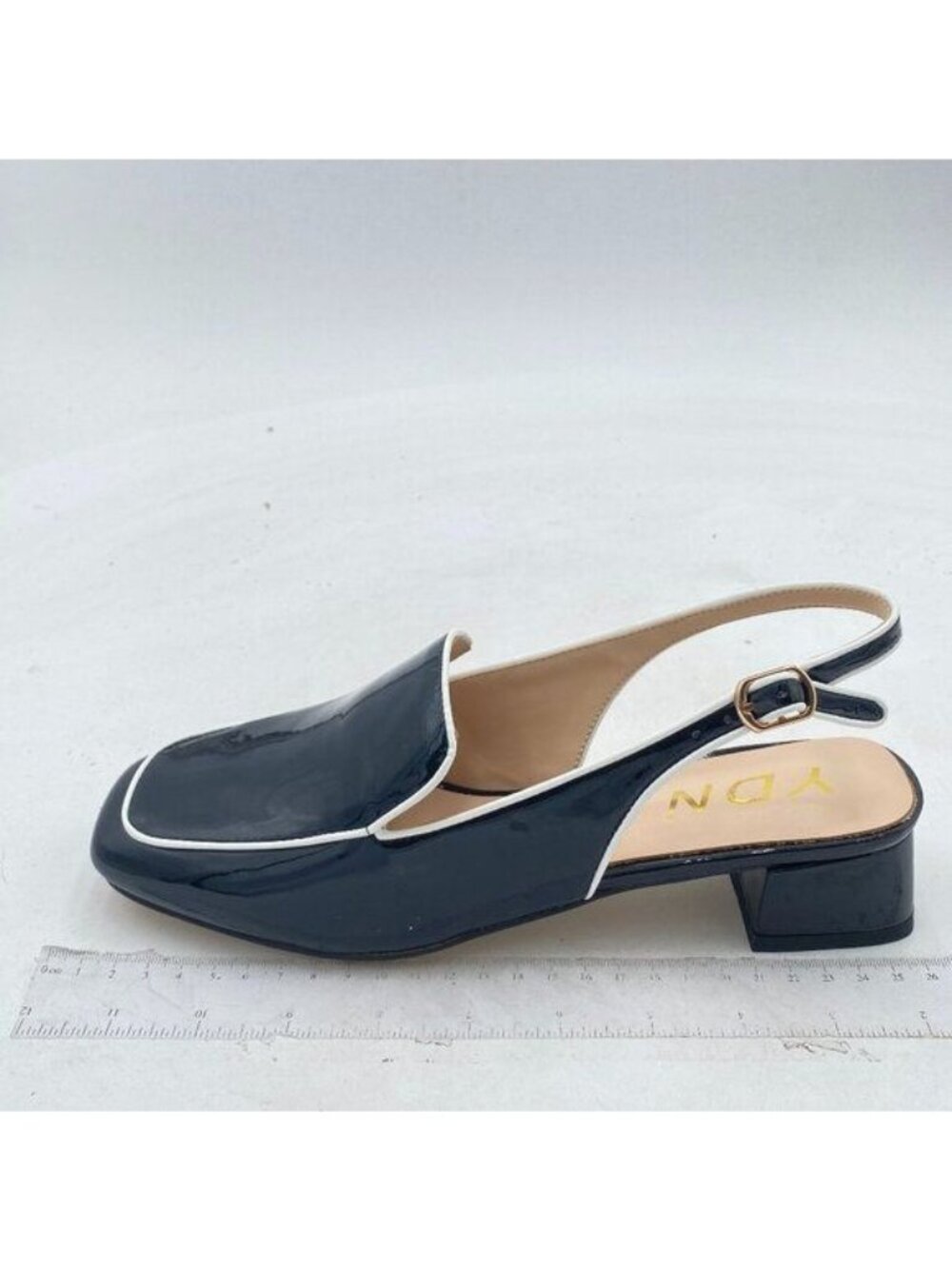 YDN Women Closed Square Toe Block Low Heels Slingback Formal Loafer Dressy Shoes